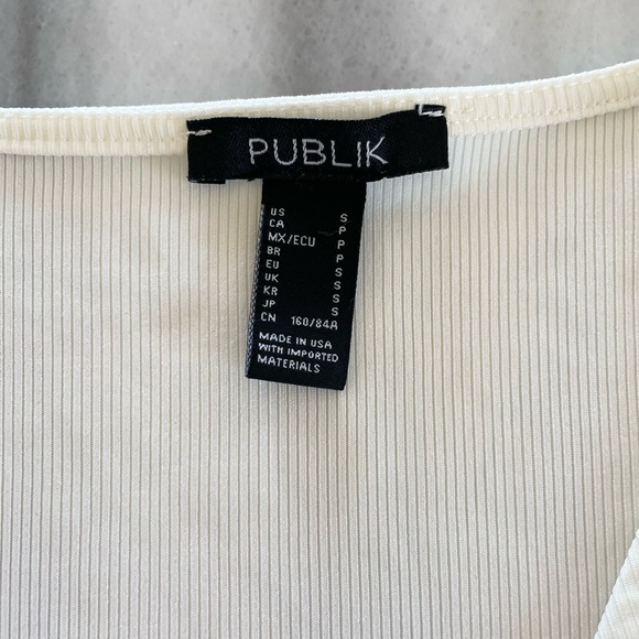 White Twist Front Crop Top S New - Picture 2 of 5